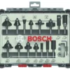 Bosch 1/4" Shank Router Bit Set 15 Pieces -Craghoppers shop 300KY P