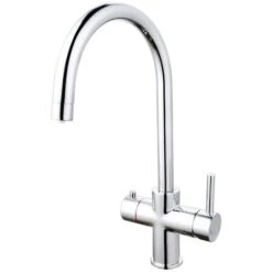 3 In 1 Instant Boiling Hot Water Kitchen Tap Only Curved Cool Touch + Fittings