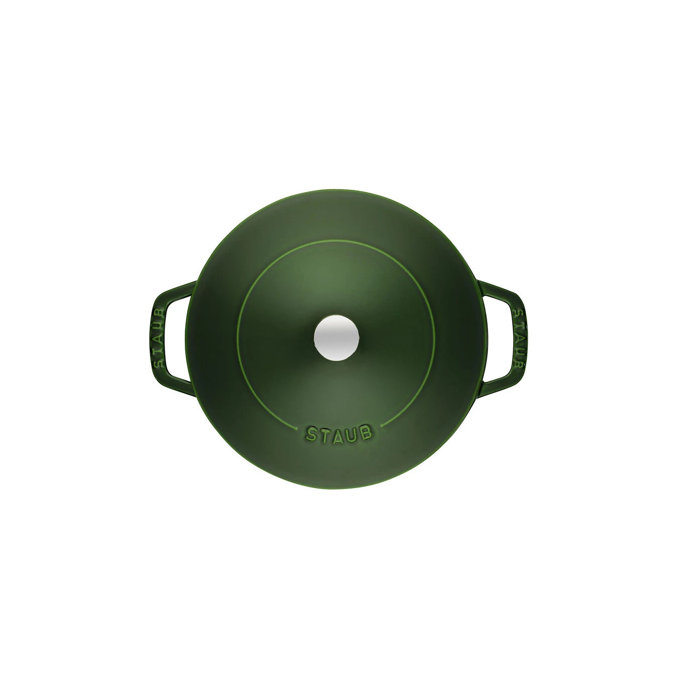 Staub 28 Cm Round Cast Iron Saute Pan Chistera Basil-green 7 Staub 28 Cm Round Cast Iron Saute Pan Chistera Basil-green - Image 5