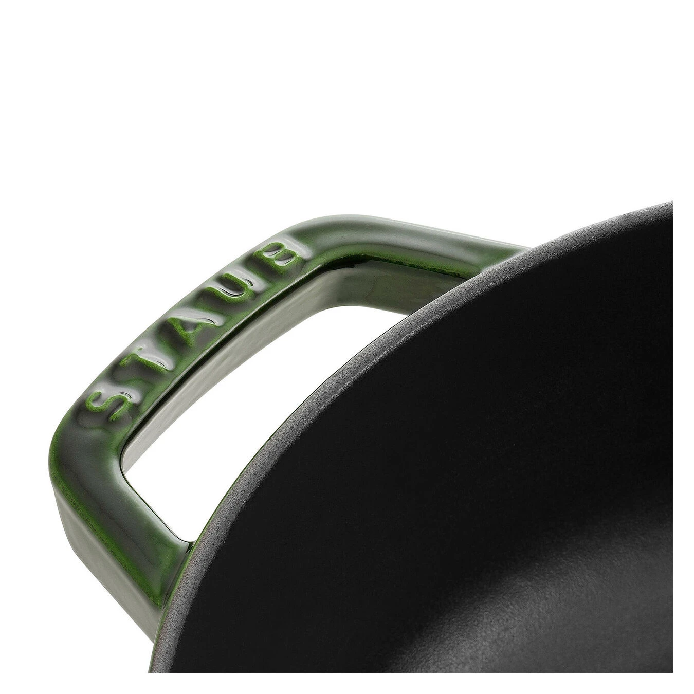 Staub 28 Cm Round Cast Iron Saute Pan Chistera Basil-green 5 Staub 28 Cm Round Cast Iron Saute Pan Chistera Basil-green - Image 3
