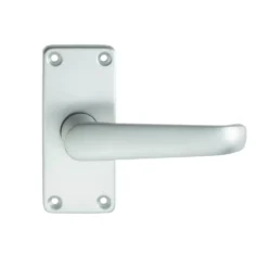 Union Swallow Latch Latch Door Handle Pair Satin Aluminium