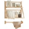 SoBuy Wall Mounted Rubber Wood Kitchen Plate Rack, KCR11-N -Craghoppers shop 55298473 1
