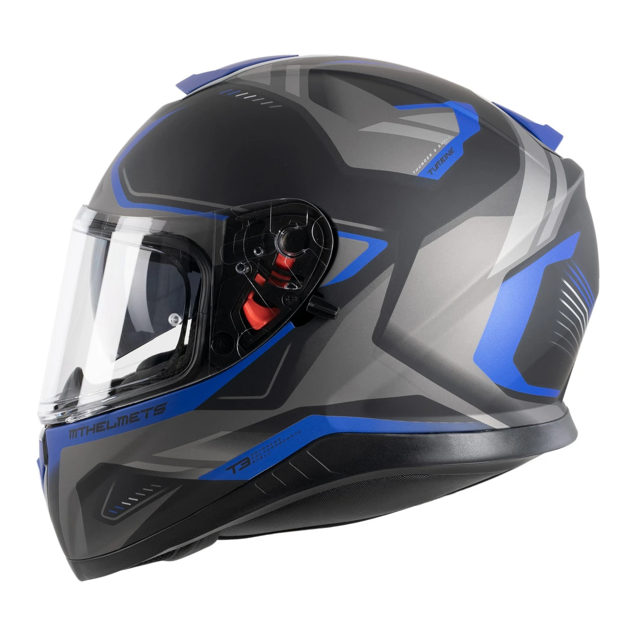 MT Thunder 3 Turbine C7 Full Face Helmet - Matt Blue 4 MT Thunder 3 Turbine C7 Full Face Helmet - Matt Blue - Image 2