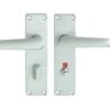 Union Swallow Bathroom Door Handle LH Pair Satin Aluminium -Craghoppers shop 6304P P