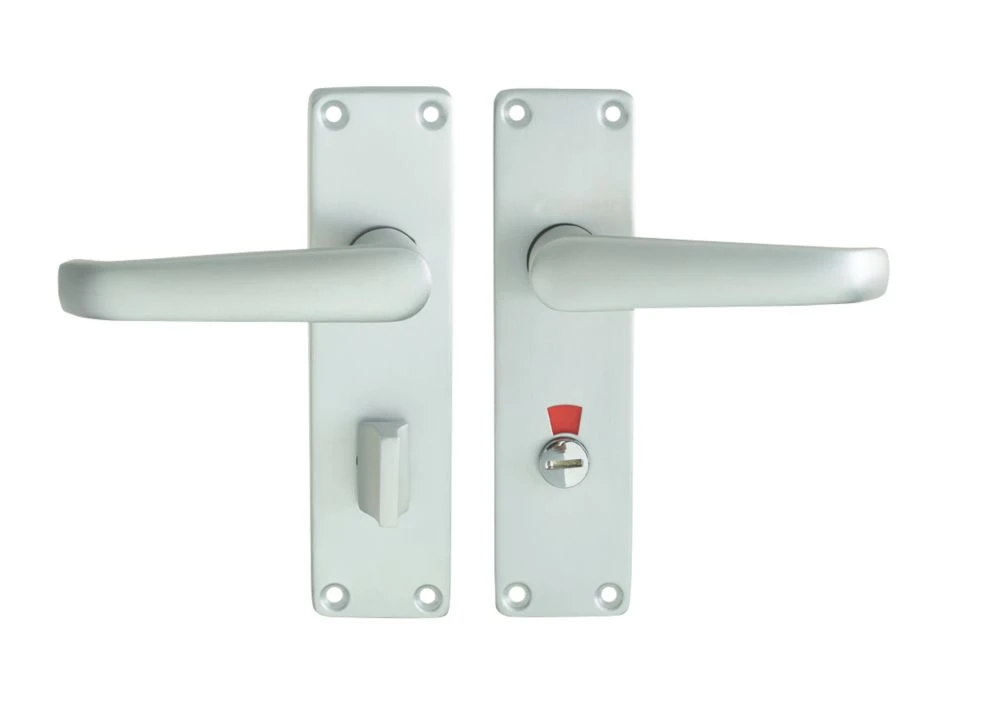 Union Swallow Bathroom Door Handle LH Pair Satin Aluminium 3 Union Swallow Bathroom Door Handle LH Pair Satin Aluminium