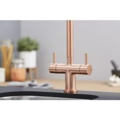 SIA KT3CU Copper Swan Neck Twin Lever Contemporary Monobloc Kitchen Mixer Tap -Craghoppers shop 65334677 4