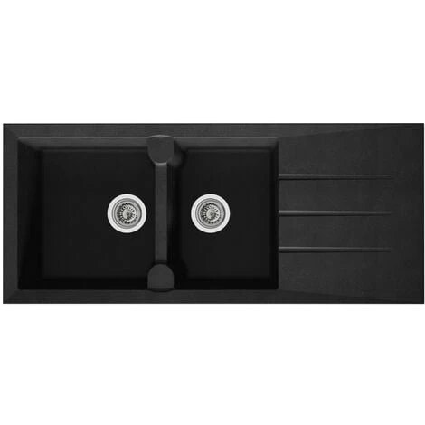 Liquida LP20BL 2.0 Bowl Composite Inset Reversible Black Kitchen Sink 3 Liquida LP20BL 2.0 Bowl Composite Inset Reversible Black Kitchen Sink