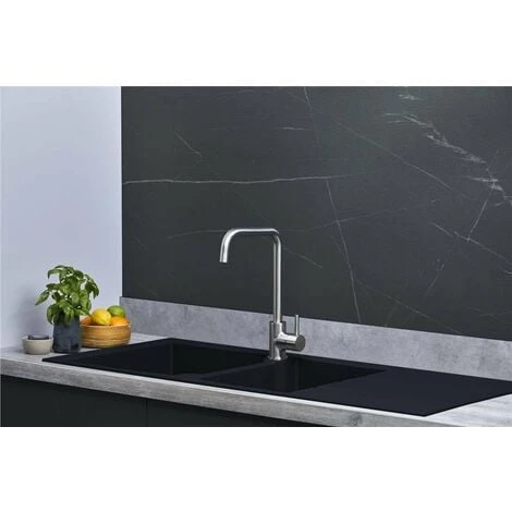 Liquida LP20BL 2.0 Bowl Composite Inset Reversible Black Kitchen Sink 5 Liquida LP20BL 2.0 Bowl Composite Inset Reversible Black Kitchen Sink - Image 3