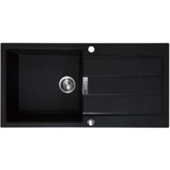 Franke Sirius S2D611CB 1.0 Bowl Tectonite Carbon Black Reversible Kitchen Sink
