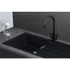Franke Sirius S2D611CB 1.0 Bowl Tectonite Carbon Black Reversible Kitchen Sink -Craghoppers shop 81167264 3