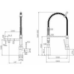 Sauber Kitchen Mixer Tap Dual Spout With Pull Out Spray -Craghoppers shop 8755483 5