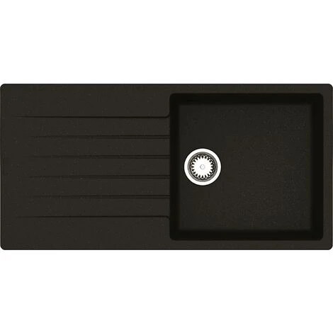 Reginox Harlem10 Kitchen Sink Single Bowl Black Granite Reversible Drainer Waste 6 Reginox Harlem10 Kitchen Sink Single Bowl Black Granite Reversible Drainer Waste - Image 4