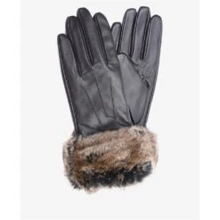Barbour Fur Trimmed Leather Gloves