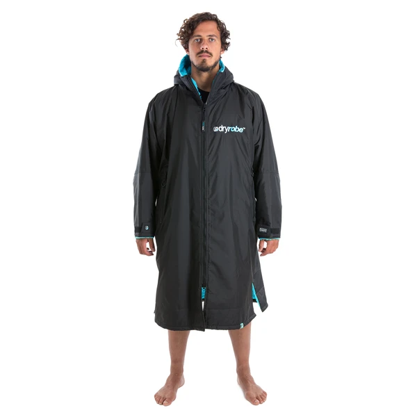 DRYROBE - Coat Long Sleeve Black & Blue 3 DRYROBE - Coat Long Sleeve Black & Blue