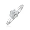 Lab Diamond Flower Ring 0.25ct H/Si In 9K White Gold -Craghoppers shop LBC4003W