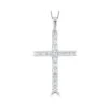 1.00ct Lab Diamond Cross Necklace Claw Set H/Si In 9K White Gold -Craghoppers shop LBE3021W