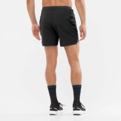 Salomon | Men's Sense Aero 5'' Shorts - Deep Black -Craghoppers shop LC1870000 M Salomon SenseAero5 backonbody