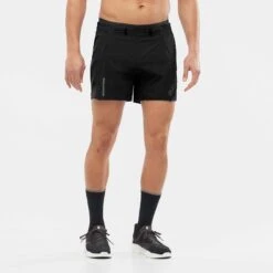 Salomon | Men's Sense Aero 5'' Shorts - Deep Black -Craghoppers shop LC1870000 M Salomon SenseAero5 frontonbody