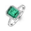 Astra 1.50ct Lab Emerald And Diamond Halo Shoulder Set Octagon Cut Ring In Silver 1 Astra 1.50ct Lab Emerald And Diamond Halo Shoulder Set Octagon Cut Ring In Silver -Craghoppers shop NIE7226 GU h