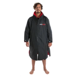 DRYROBE - Coat Long Sleeve Black & Red