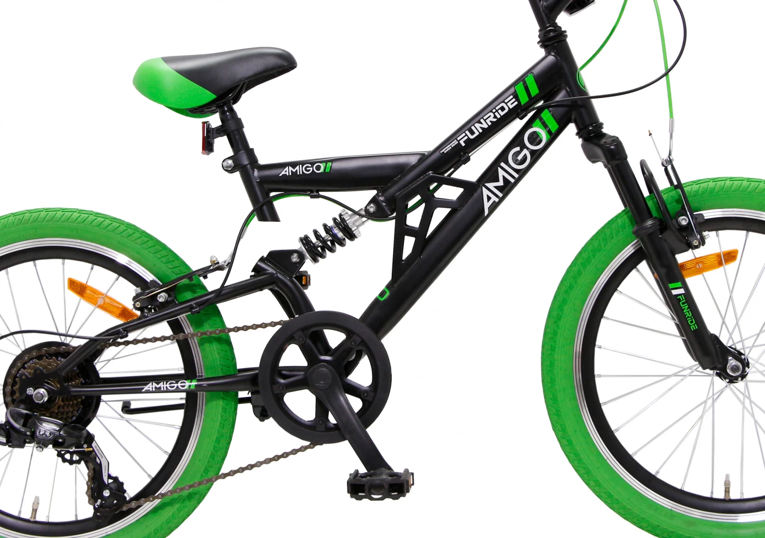 AMIGO Fun Ride 20 Inch 33 Cm Junior 7SP Rim Brakes Black/Green - Image 3