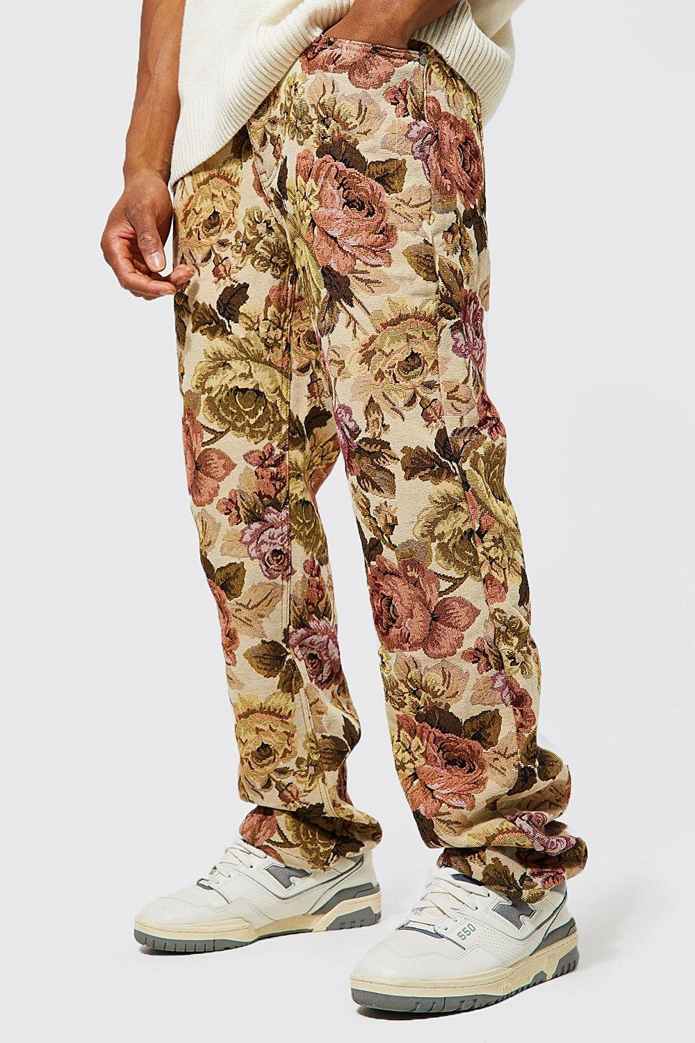 Relaxed Fit Floral Tapestry Jeans 3 Relaxed Fit Floral Tapestry Jeans