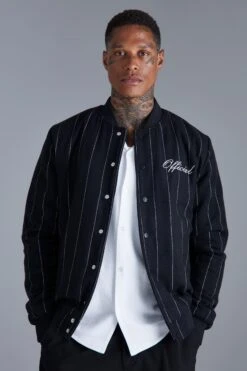 Official Pinstripe Melton Bomber