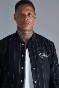 Official Pinstripe Melton Bomber -Craghoppers shop bmm43656 black xl 3