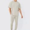 Oversized Scuba T-shirt And Jogger Set 1 Oversized Scuba T-shirt And Jogger Set -Craghoppers shop bmm44933 taupe xl