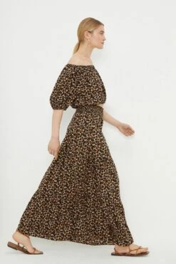 Dorothy Perkins Leopard Tiered Midi Skirt
