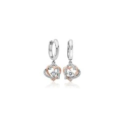 Clogau Always In My Heart White Topaz Drop Earrings