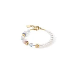 Coeur De Lion GeoCUBE Precious Fusion Bracelet In Gold With Pastels & Pearls