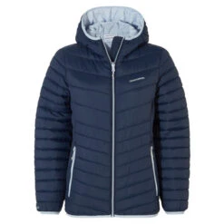 Craghoppers Women's Compresslite VIII Hooded Jacket | Blue Navy / Autumn Mist