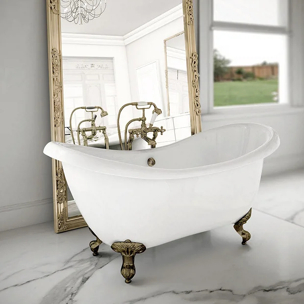 Earl 1750 Double Ended Roll Top Slipper Bath + Antique Brass Leg Set 3 Earl 1750 Double Ended Roll Top Slipper Bath + Antique Brass Leg Set - Image 2