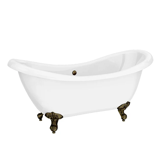 Earl 1750 Double Ended Roll Top Slipper Bath + Antique Brass Leg Set 4 Earl 1750 Double Ended Roll Top Slipper Bath + Antique Brass Leg Set - Image 3