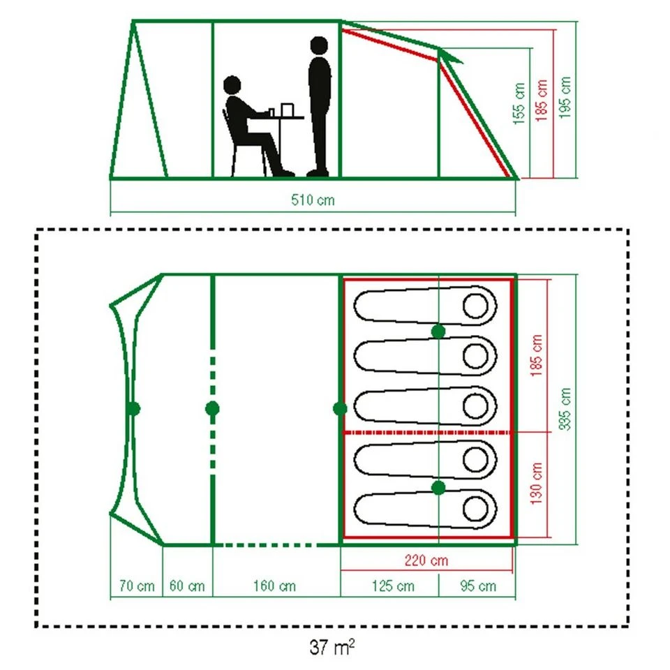 Coleman Mosedale 5 Pro BlackOut Tent 3 Coleman Mosedale 5 Pro BlackOut Tent - Image 2
