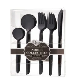 Noble - 40pcs Elegant Black Cutlery Set