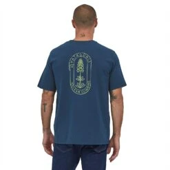 Patagonia M CLEAN CLIMB TRADE RESPONSIBILI-TEE, Clean Climb Bloom - Tidepool Blue