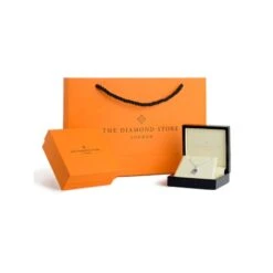 Emerald 0.22CT And Diamond 9K White Gold Ribbon Pendant Necklace -Craghoppers shop pendant