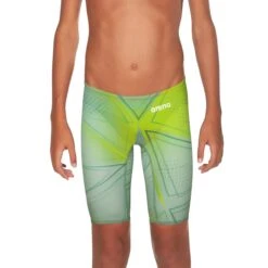 Arena Boys’ Powerskin R-Evo One Jammer – Fina Approved (Green Glass)