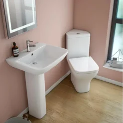 Venice Modern Corner Toilet + Soft Close Seat -Craghoppers shop venicemoderncornertoiletwithsoftcloseseatdetail1