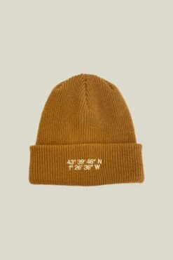 Bonnet En Laine "North" - Camel 6 Bonnet En Laine "North" - Camel -Craghoppers shop wool beanie reverse side camel